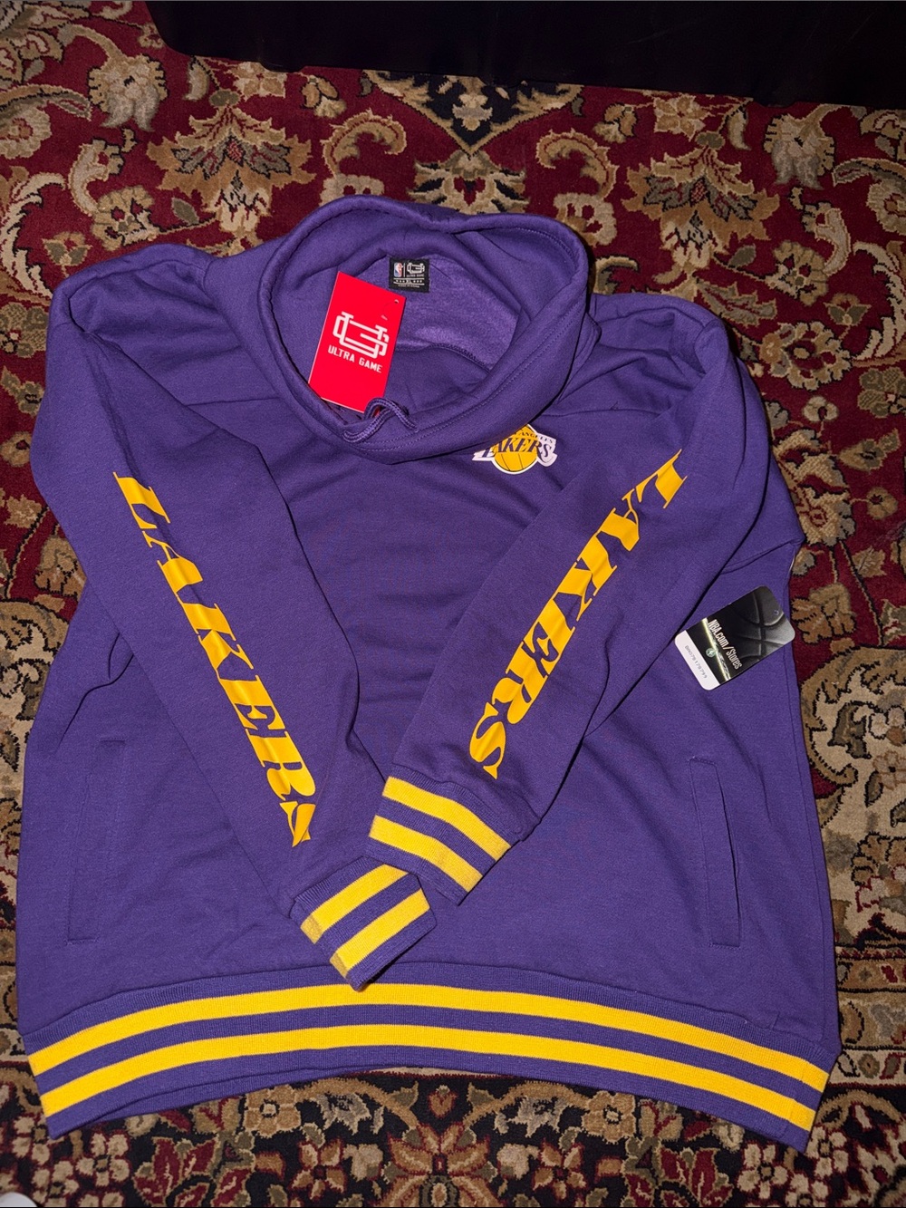 NBA Purple and Yellow Lakers Crewneck Pullover